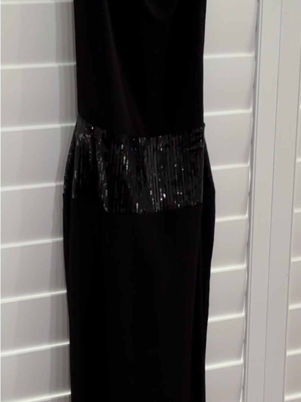 Fashion Nova Black Sequin-Trim Maxi Dress